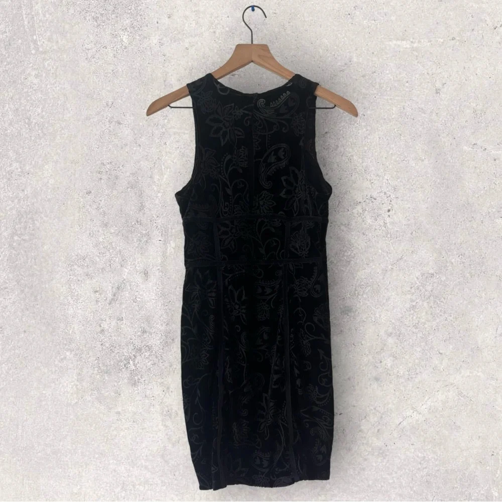 Intimately by Free People Black Velvet Burnout Babe Mini Dress Size M